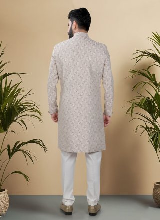 Purple Jacquard Woven Work Indo Western for Ceremonial
