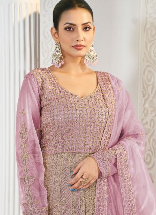 Purple Colour Net Gown
