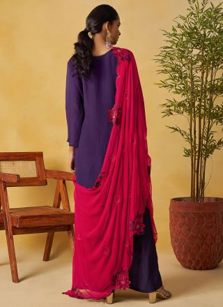 Purple Organza Palazzo Salwar Suit