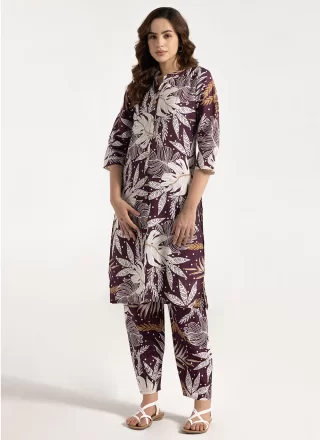 Purple Rayon Casual Kurti with Print Work for Casual