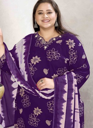 Purple Rayon Salwar Suit