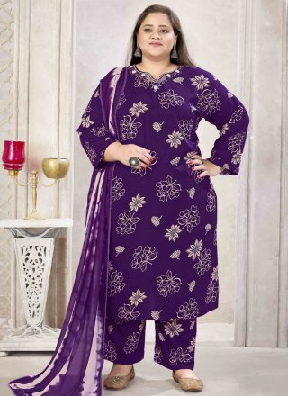 Purple Rayon Salwar Suit