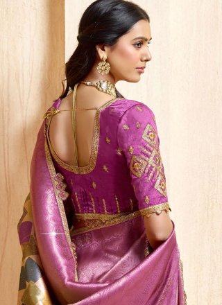 Purple Silk Classic Saree