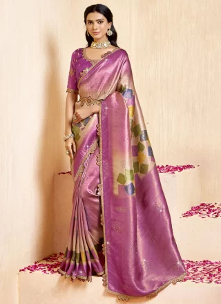 Purple Silk Classic Saree
