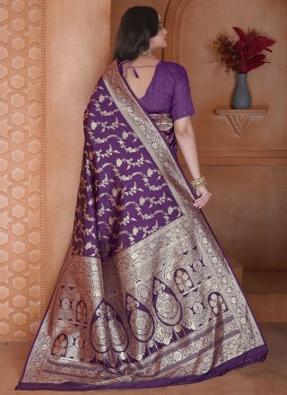 Purple Silk Contemporary Saree