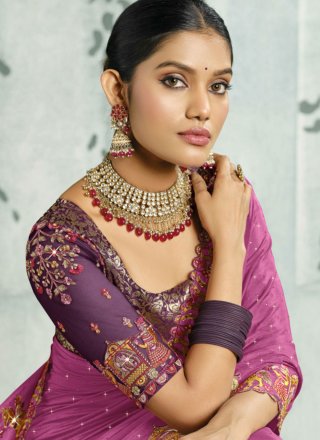 Purple Silk Traditional Saree