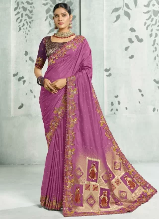 Purple Silk Traditional Saree