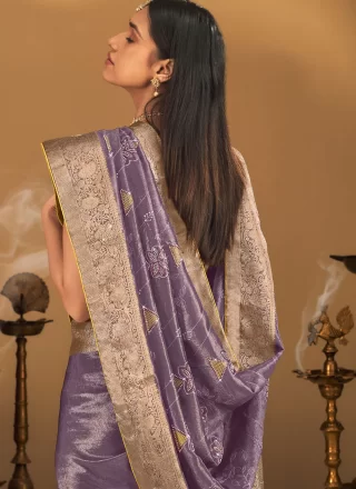 Purple Silk Trendy Saree