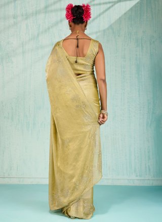Radiant Green Chiffon Classic Saree