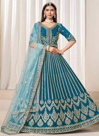 Rama Art Silk Embroidered, Sequins and Zari Work Lehenga Choli