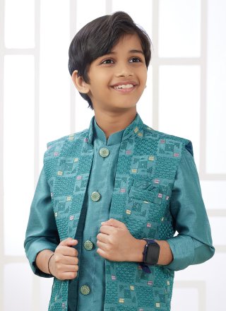 Rama Art Silk Kurta Payjama with Jacket