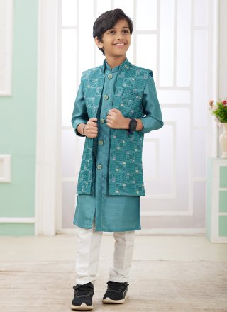 Rama Art Silk Kurta Payjama with Jacket