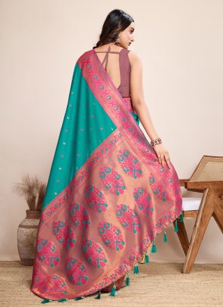 Rama Jacquard Silk Classic Saree