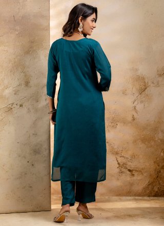 Rama Silk Blend Embroidered Work Salwar Suit