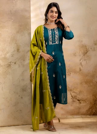 Rama Silk Blend Embroidered Work Salwar Suit