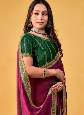 Rangoli Traditional Saree In Magenta and Purple