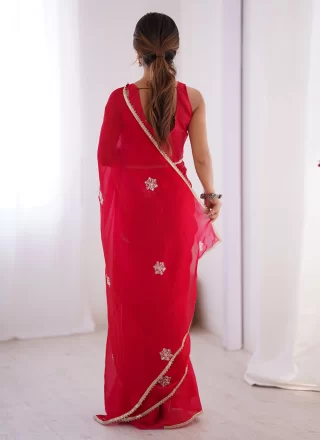 Rani and Red Fancy Fabric Traditional Saree