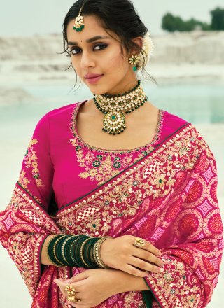 Rani and Red Pure Georgette Designer Saree