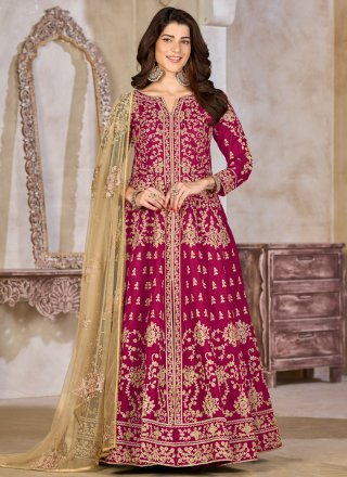 Rani Art Silk Floor Length Salwar Suit