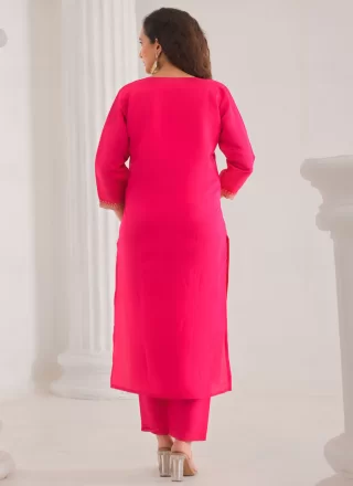 Rani Chanderi Embroidered Work Patiala Suit