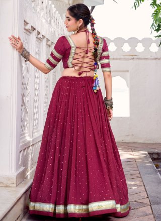 Rani Chanderi Lace and Zari Work Readymade Lehenga Choli for Ceremonial