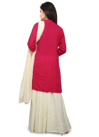Rani Cotton Plain Work Palazzo Salwar Suit for Ceremonial