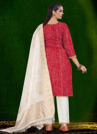 Rani Cotton Salwar Suit with Digital Print Work