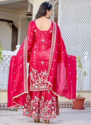 Rani Crush Readymade Style with Embroidered and Sequins Work