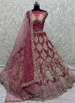 Rani Diamond, Dori, Fancy, Multi, Sequins, Thread and Zari Work Net A - Line Lehenga Choli
