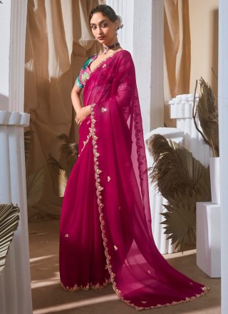Rani Fancy Fabric Contemporary Saree