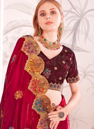 Rani Fandy Embroidered, Multi, Resham and Zari Work Classic Sari