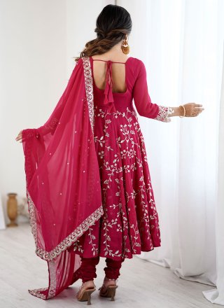 Rani Faux Georgette Anarkali Suit with Embroidered and Sequins Work