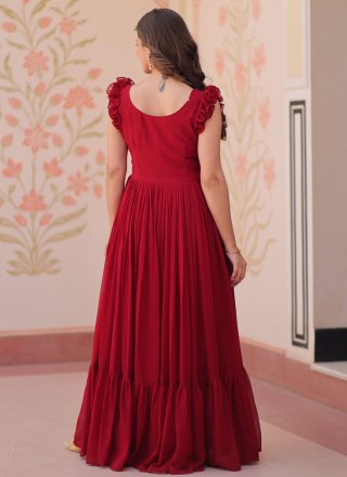Rani Faux Georgette Gown with Beads, Embroidered and Sequins Work for Casual