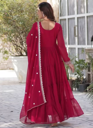 Rani Faux Georgette Gown with Embroidered Work
