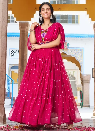 Rani Georgette  Designer Gown