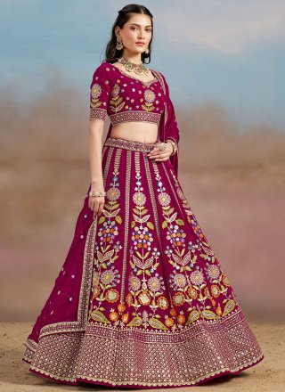 Rani Georgette Dori, Embroidered, Multi, Sequins, Thread and Zari Work Lehenga Choli