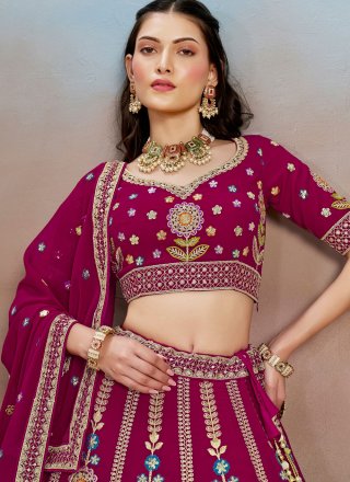 Rani Georgette Dori, Embroidered, Multi, Sequins, Thread and Zari Work Lehenga Choli