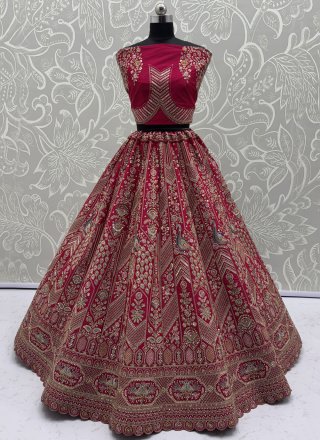 Rani Matka Silk Lehenga Choli with Diamond, Dori, Embroidered, Fancy, Multi, Sequins, Thread and Zari Work for Women