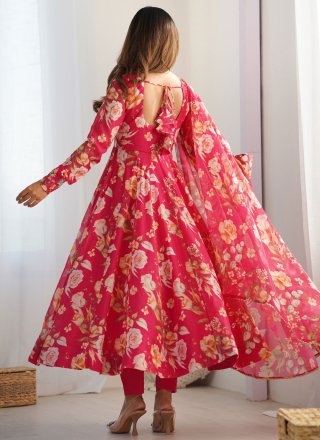 Rani Organza Floral Patch Work Trendy Suit for Casual