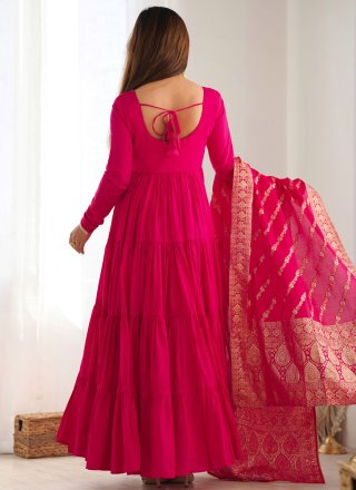 Rani Plain Work Chanderi Silk Salwar Suit