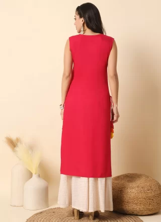Rani Plain Work Rayon Designer Kurti