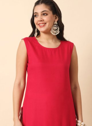 Rani Plain Work Rayon Designer Kurti