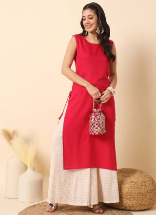 Rani Plain Work Rayon Designer Kurti