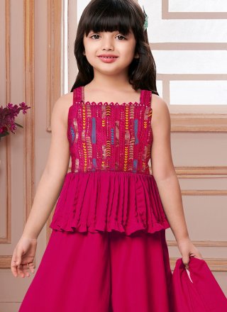 Rani Pure Crepe Palazzo Salwar Suit with Sequins and Thread Work
