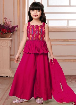 Rani Pure Crepe Palazzo Salwar Suit with Sequins and Thread Work