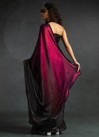Rani Satin Silk Designer Sari