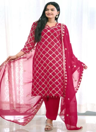 Rani Sequins and Thread Work Faux Georgette Salwar Suit