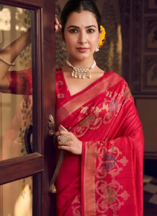 Rani Silk Banarasi Jari Work Classic Saree for Festival
