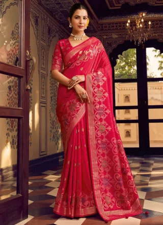 Rani Silk Banarasi Jari Work Classic Saree for Festival