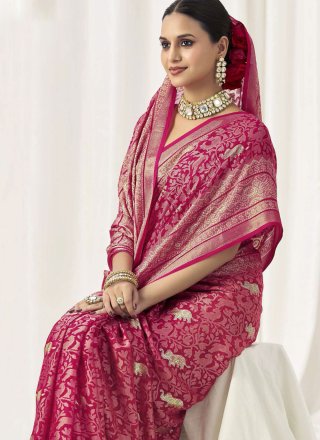 Rani Silk Jacquard Work Contemporary Sari for Ceremonial